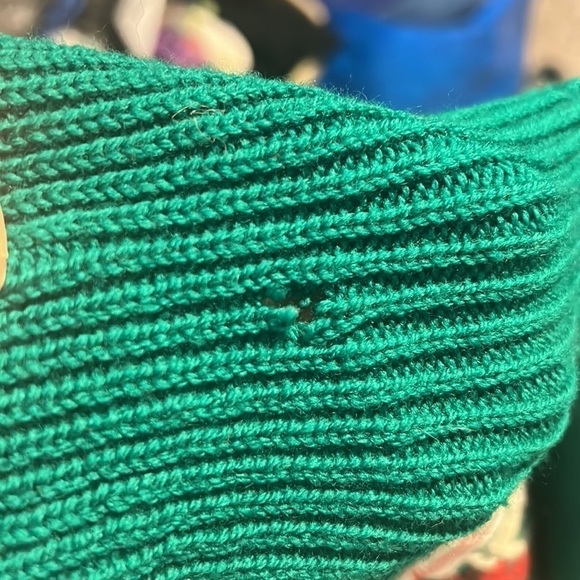 Marianne Wendt Aztec Collared Shawl Cover Green White Red READ Chile - Picture 8 of 11